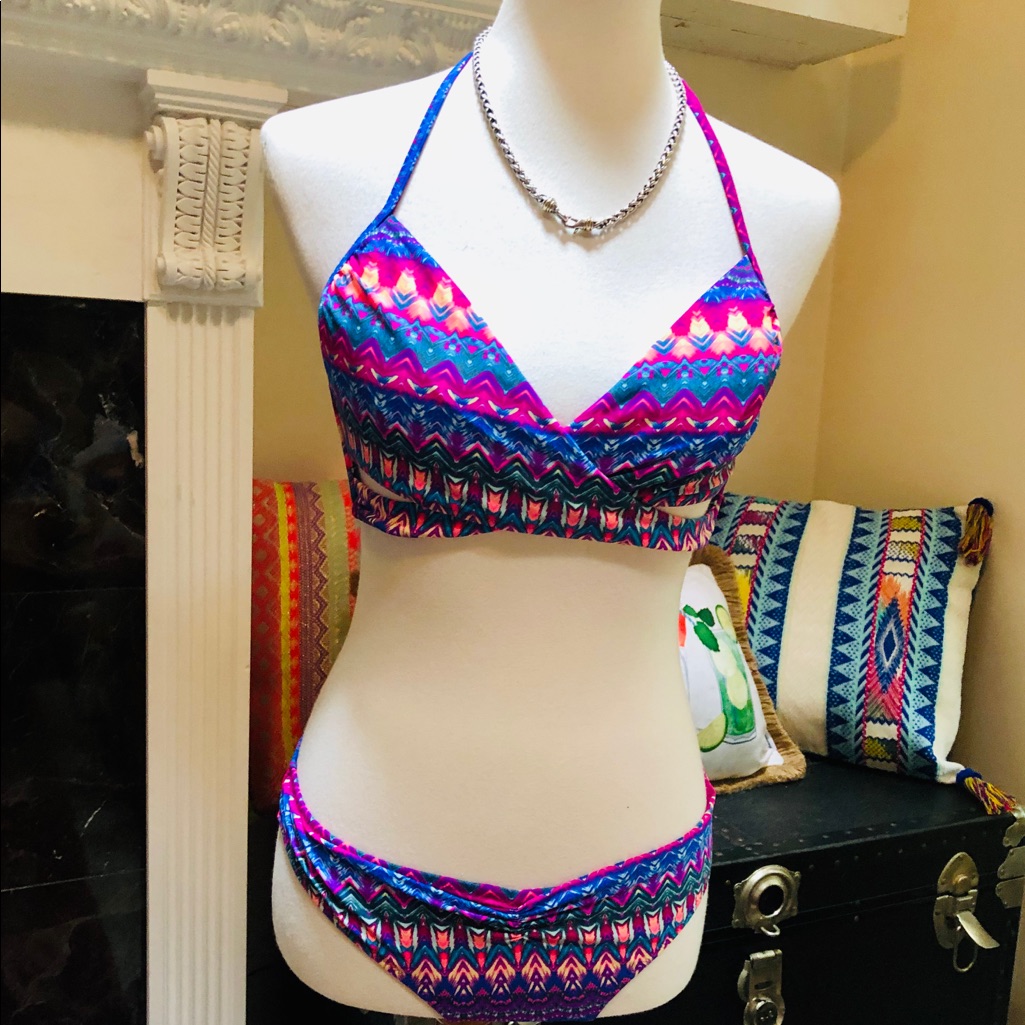Vs Pink Brand Colorful Bikini
